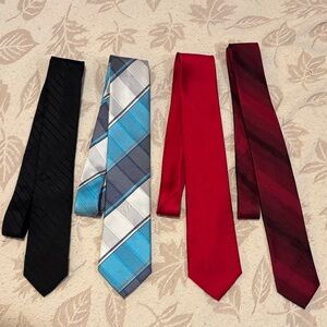 Van Heusen Men's Silk Tie Collection - Black, Blue, Red